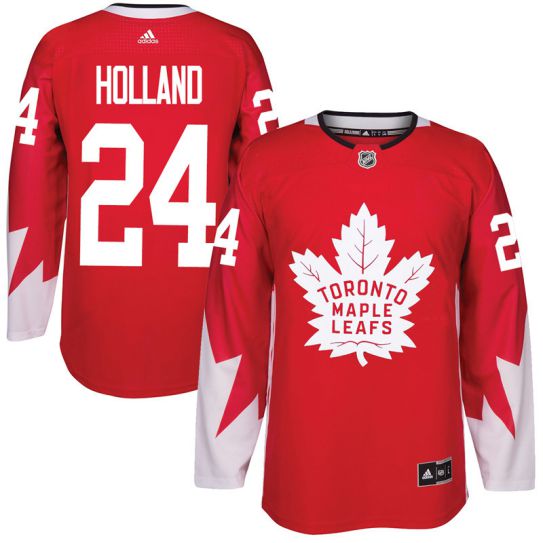 2017 NHL Toronto Maple Leafs Men #24 Peter Holland red jersey